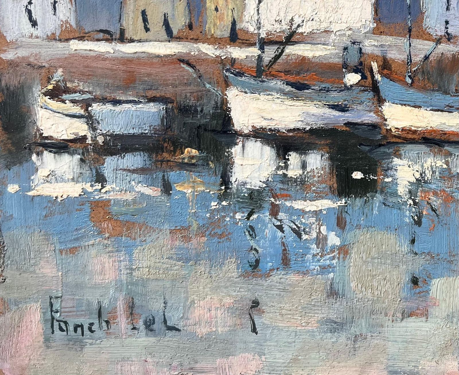 Fanch Lelfrench Harbour Scene With Moored Boats And Village Houses At Sunset photo Art