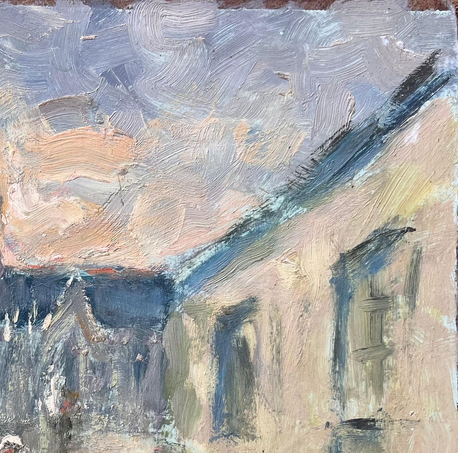 Fanch Lelst. Grawi French Impressionist Painting Of Village Street And Cathedral photo 484.0
