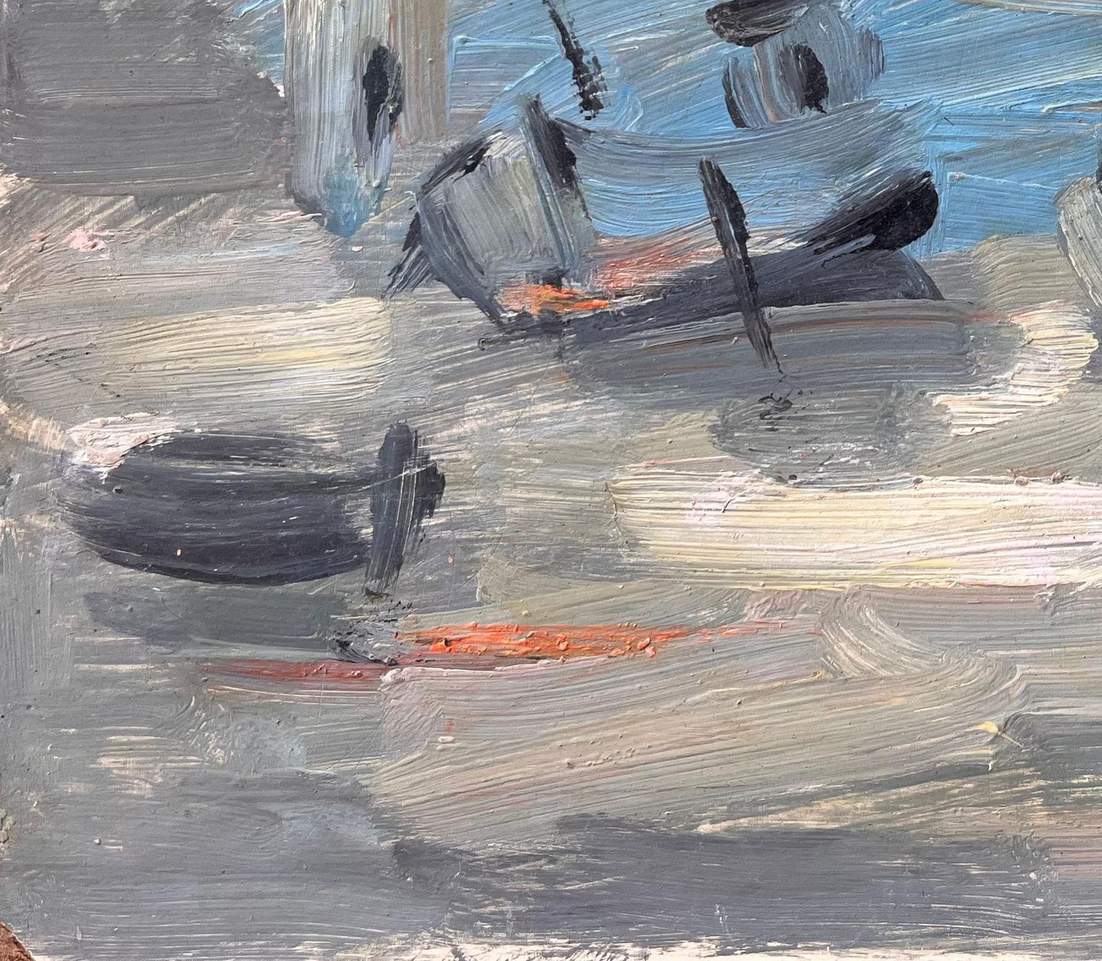 Fanch Lelbateaux French Impressionist Oil Painting Of Fishing Boats And Lighthouse photo Art