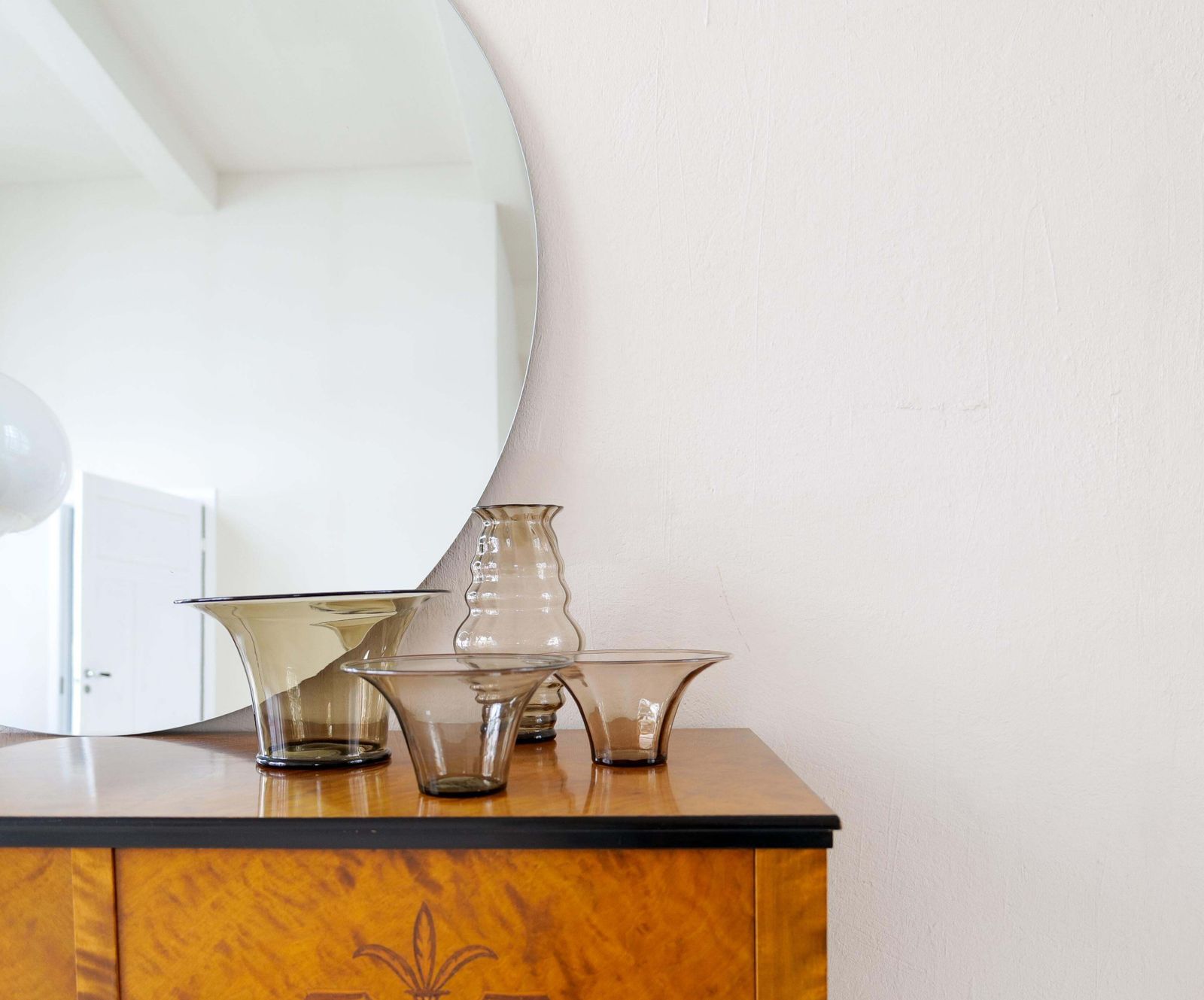 Art Deco / Swedish Grace Set Of 4 Glass Vessels Simon Gate Orrefors Sweden 1920s photo Home Decor