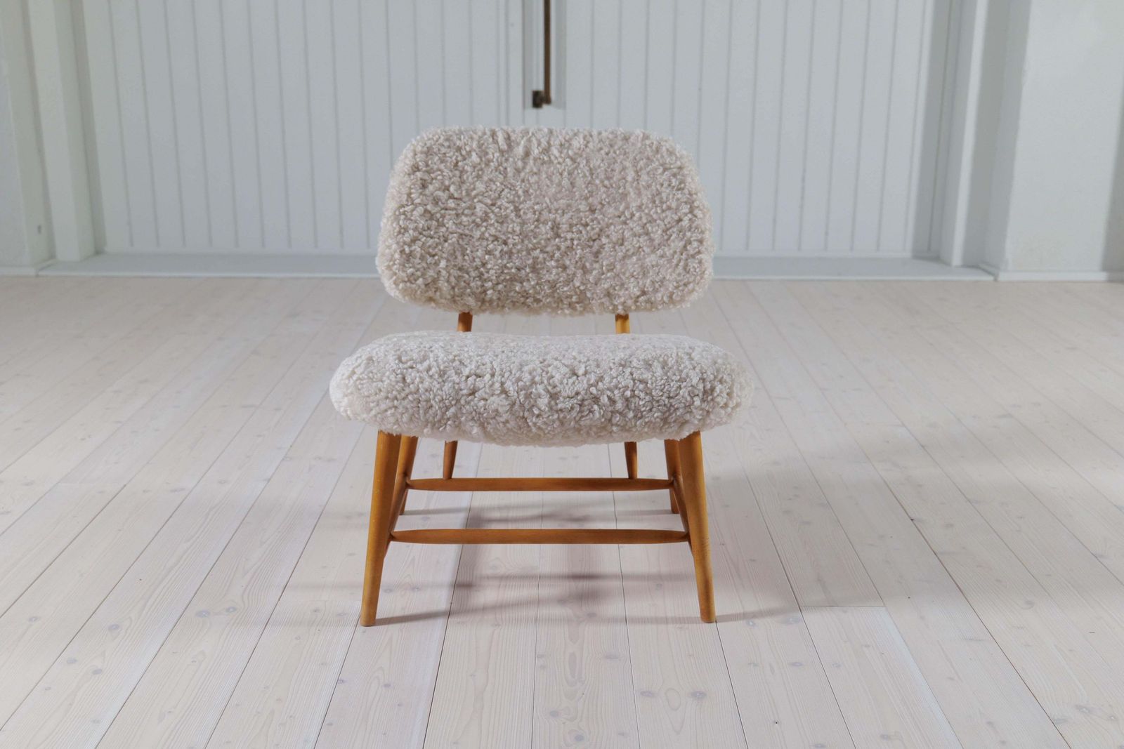 Midcentury Modern "Teve" Chair In Sheepskin/Shearling Alf Svensson, Sweden, 1955 photo buy