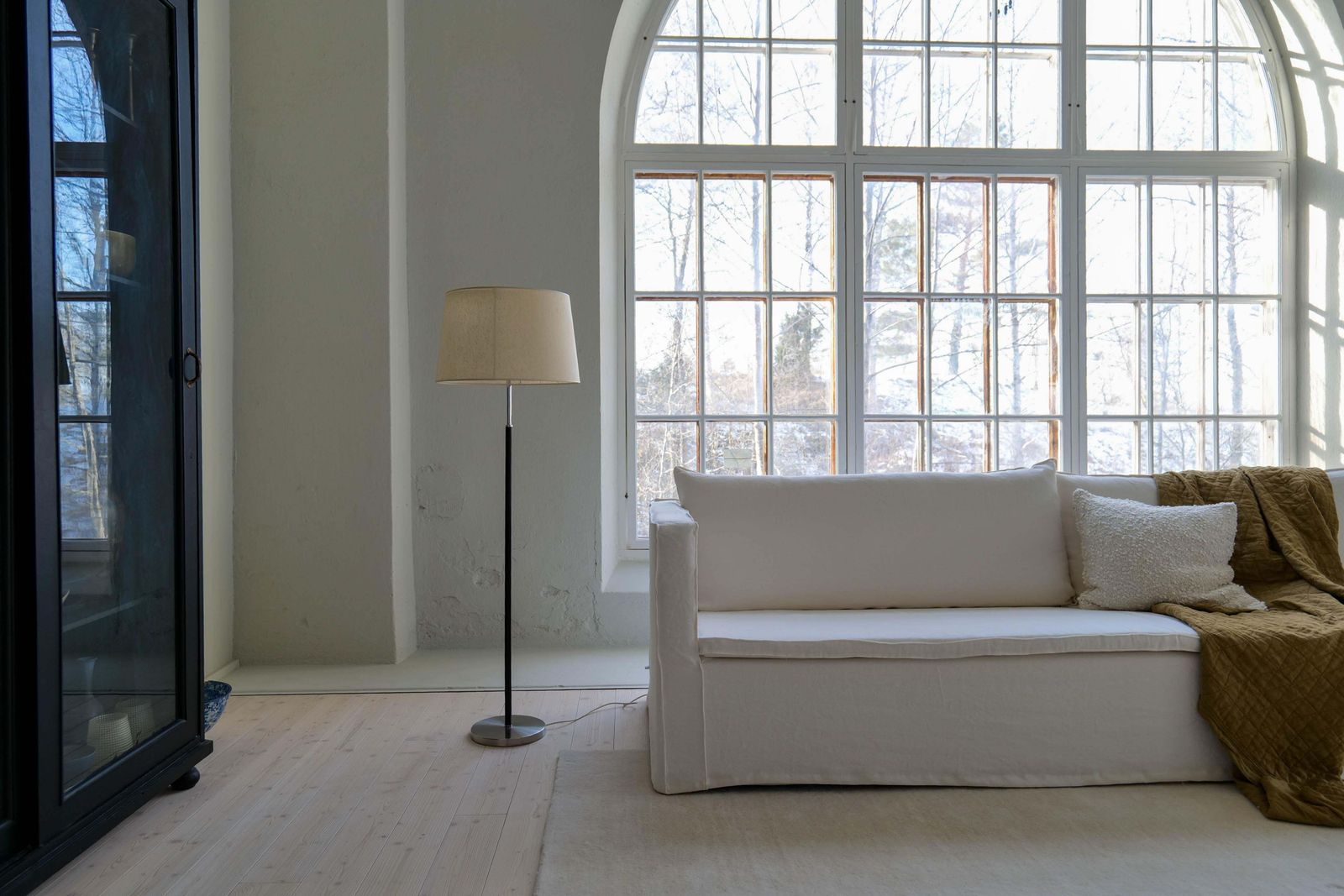 Midcentury Modern Chrome Leather Floor Lamp Atelje Lyktan, Sweden photo for sale