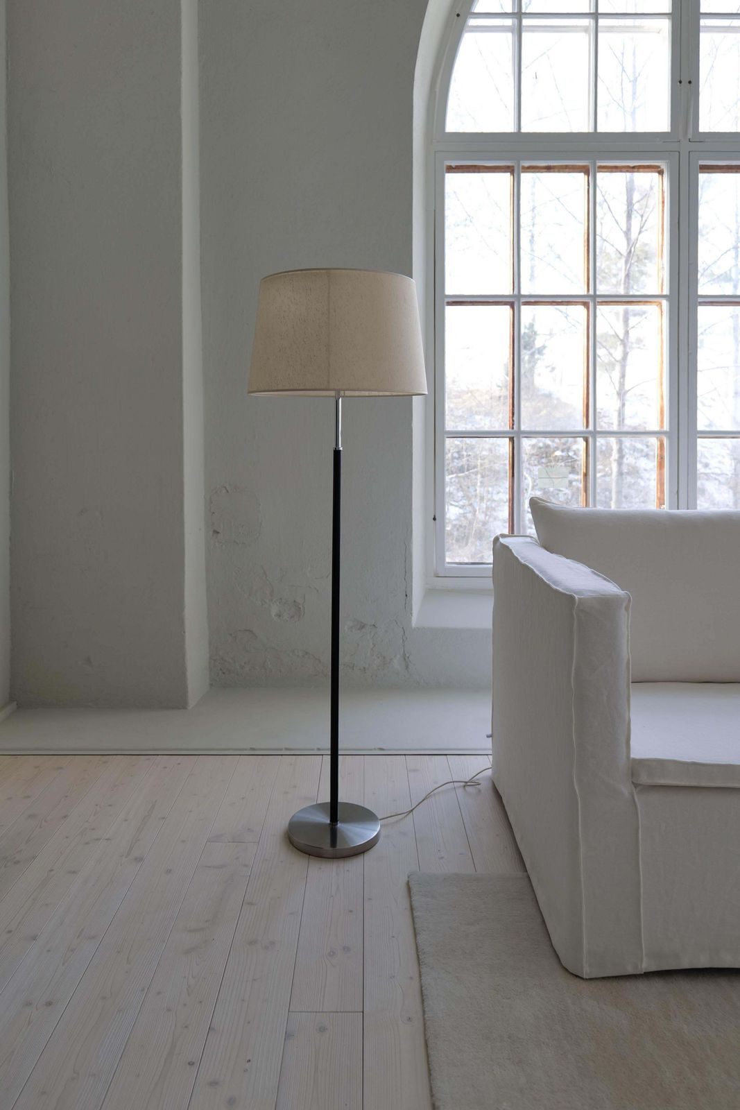 Midcentury Modern Chrome Leather Floor Lamp Atelje Lyktan, Sweden photo 1887.0