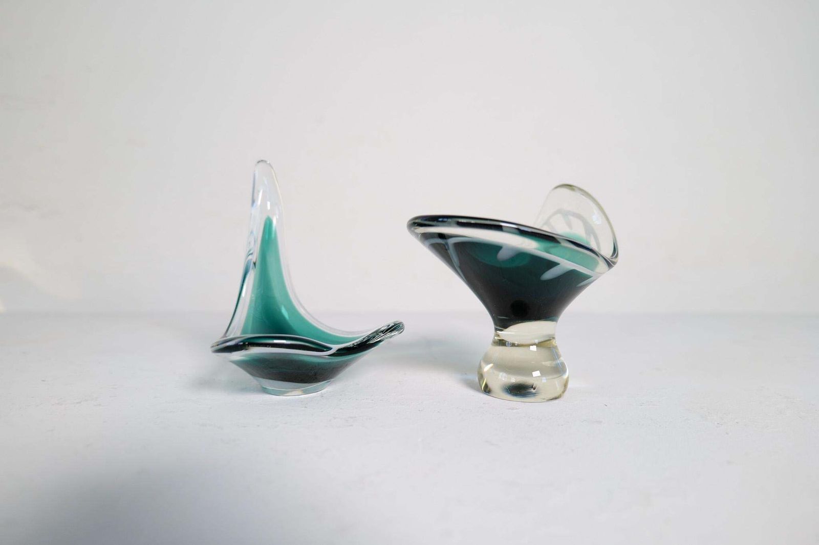 1501.0 Midcentury Modern Set Of 6 Art Glass Pieces "Coquille" , Flygfors Sweden 1955 photo