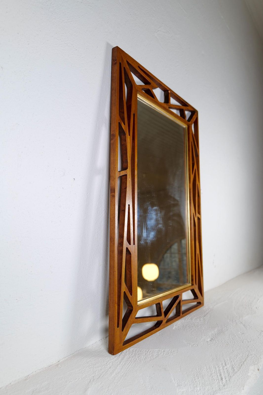 Midcentury Modern Yngve Ekström Mirror "Konkret" By Eden Spegel In Sweden photo vinterior