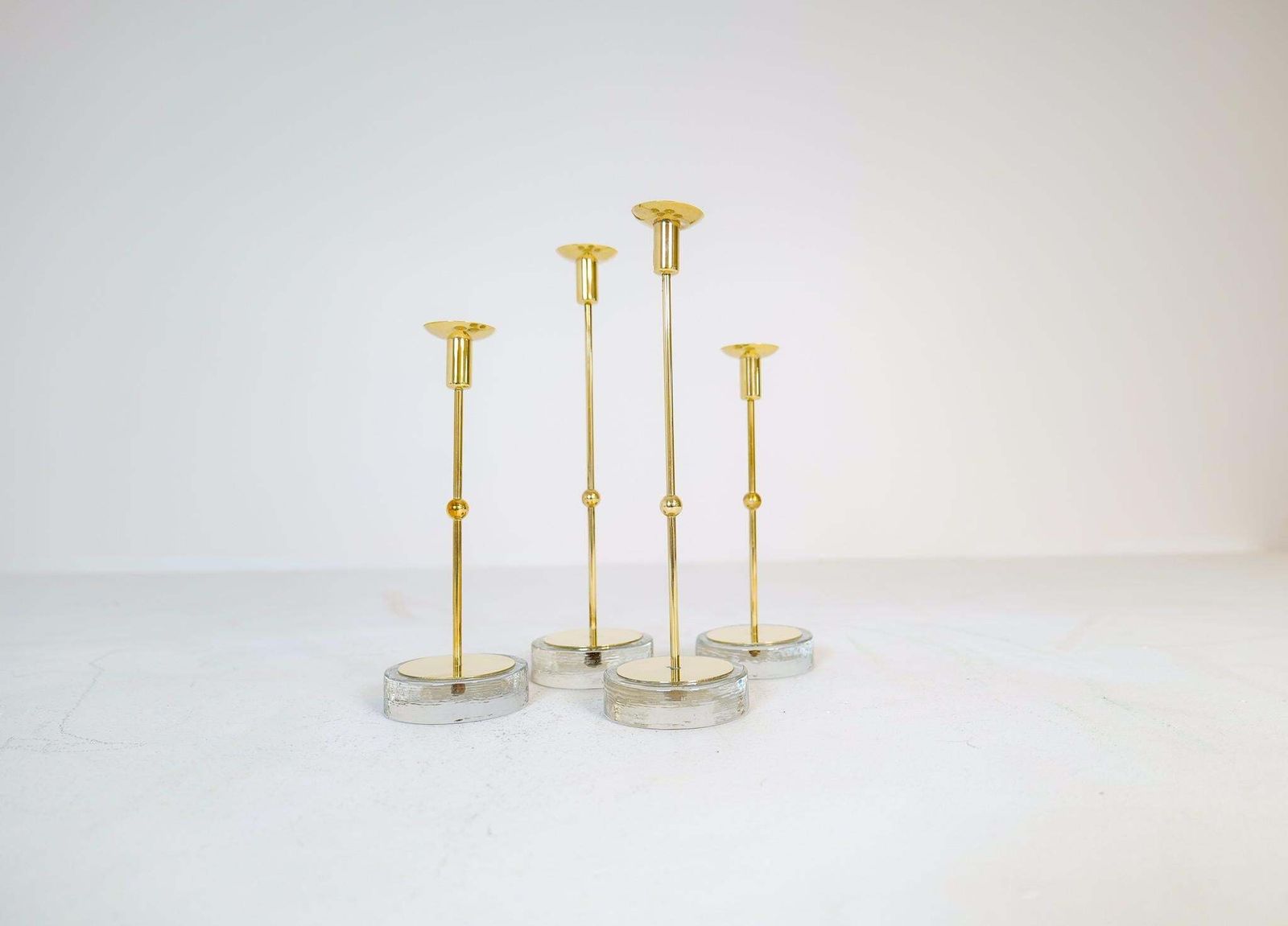 Mid Century Set Of 4 Candleholders Ystad Metall, Sweden, 1950s photo furniture