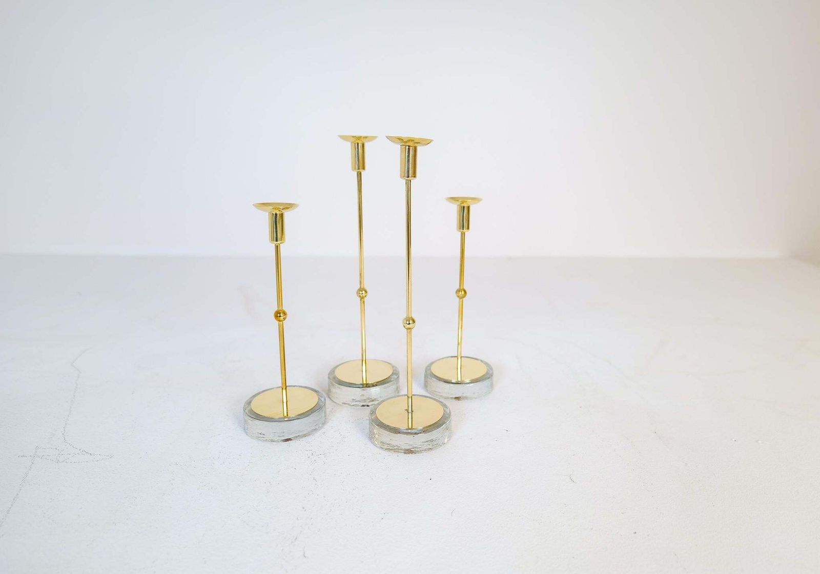 Mid Century Set Of 4 Candleholders Ystad Metall, Sweden, 1950s photo Home Decor