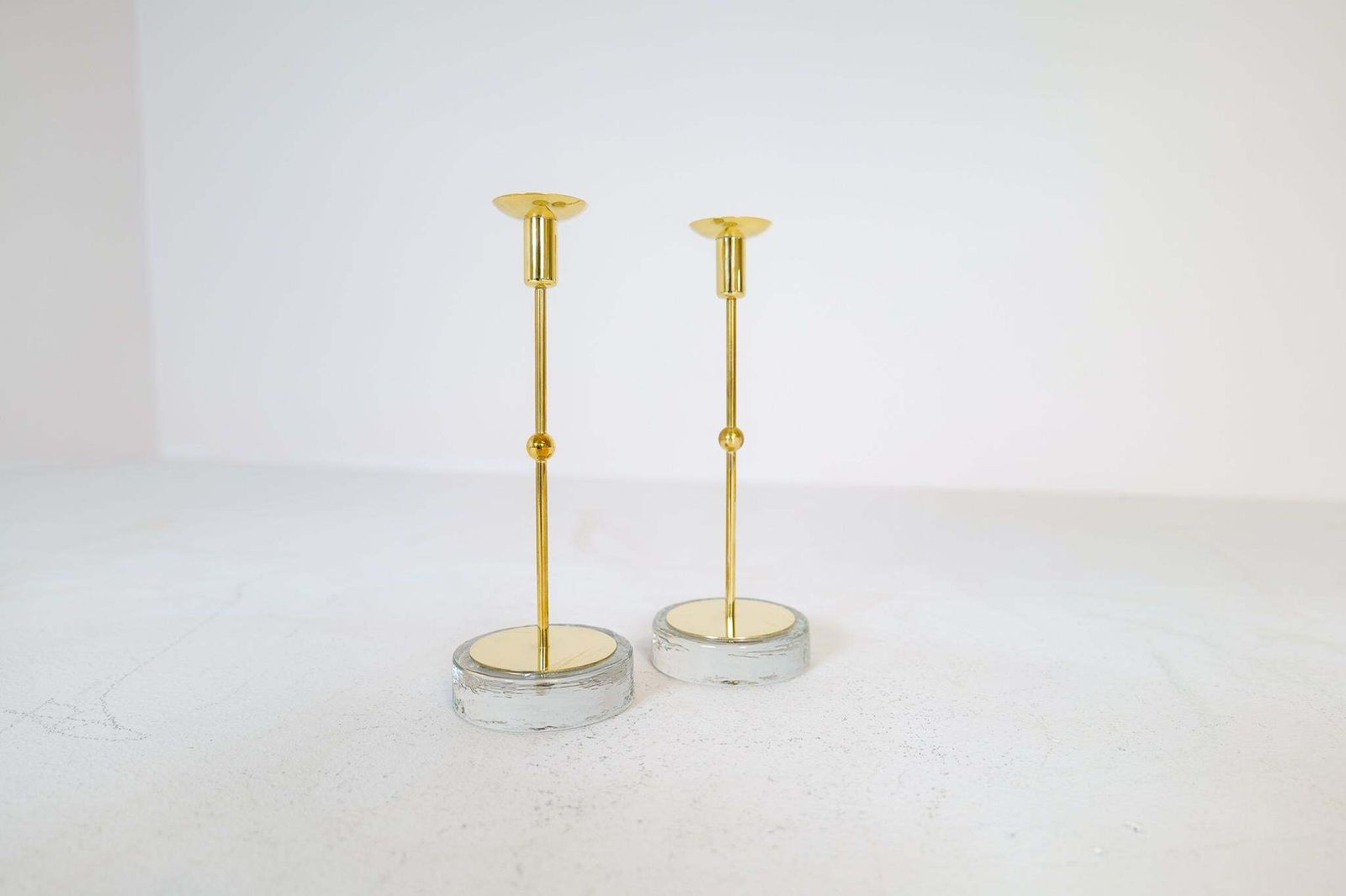Home Decor Mid Century Set Of 4 Candleholders Ystad Metall, Sweden, 1950s photo