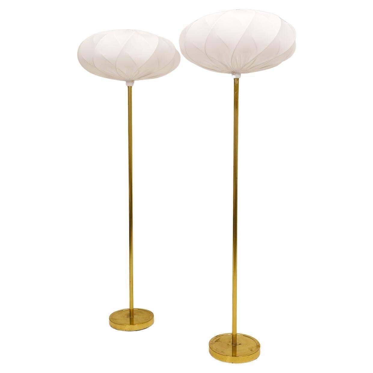 Scandinavian Modern Floor Lamps In Brass "Enco", Sweden, 1970s