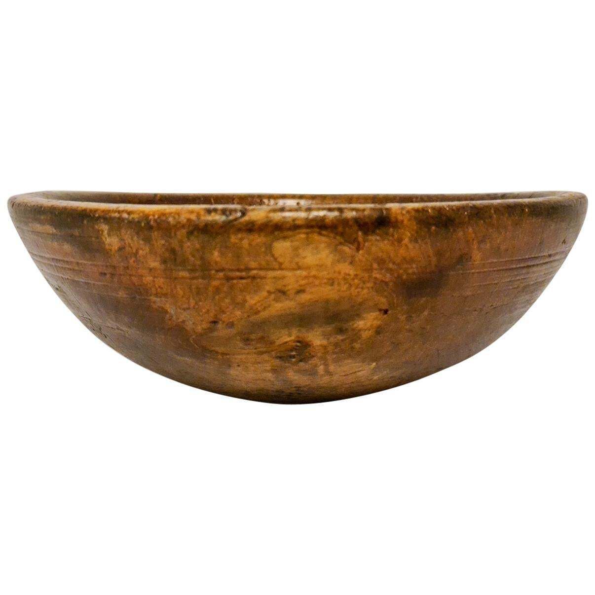 Swedish Folk Art, Unique Early 19th Century Farmers Bowl Painted Wood