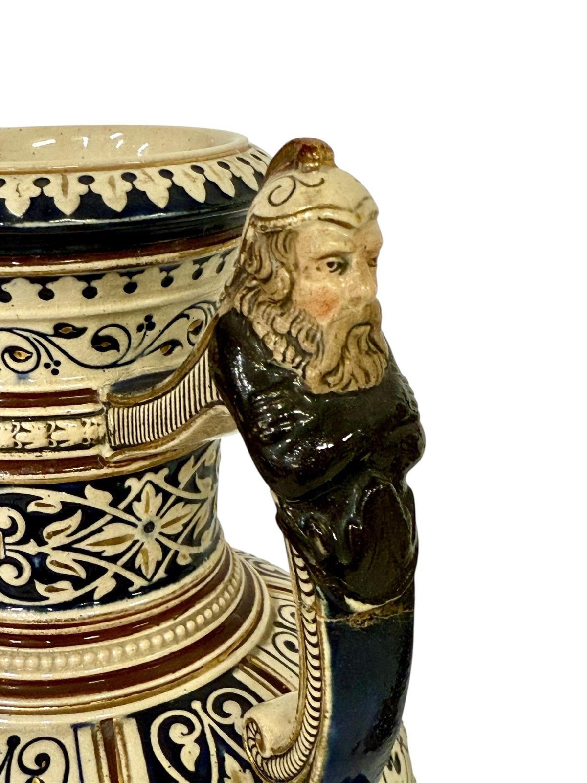 photo for sale Pair Of 19th Century Renaissance Revival Faience Vases With Heraldic Crests