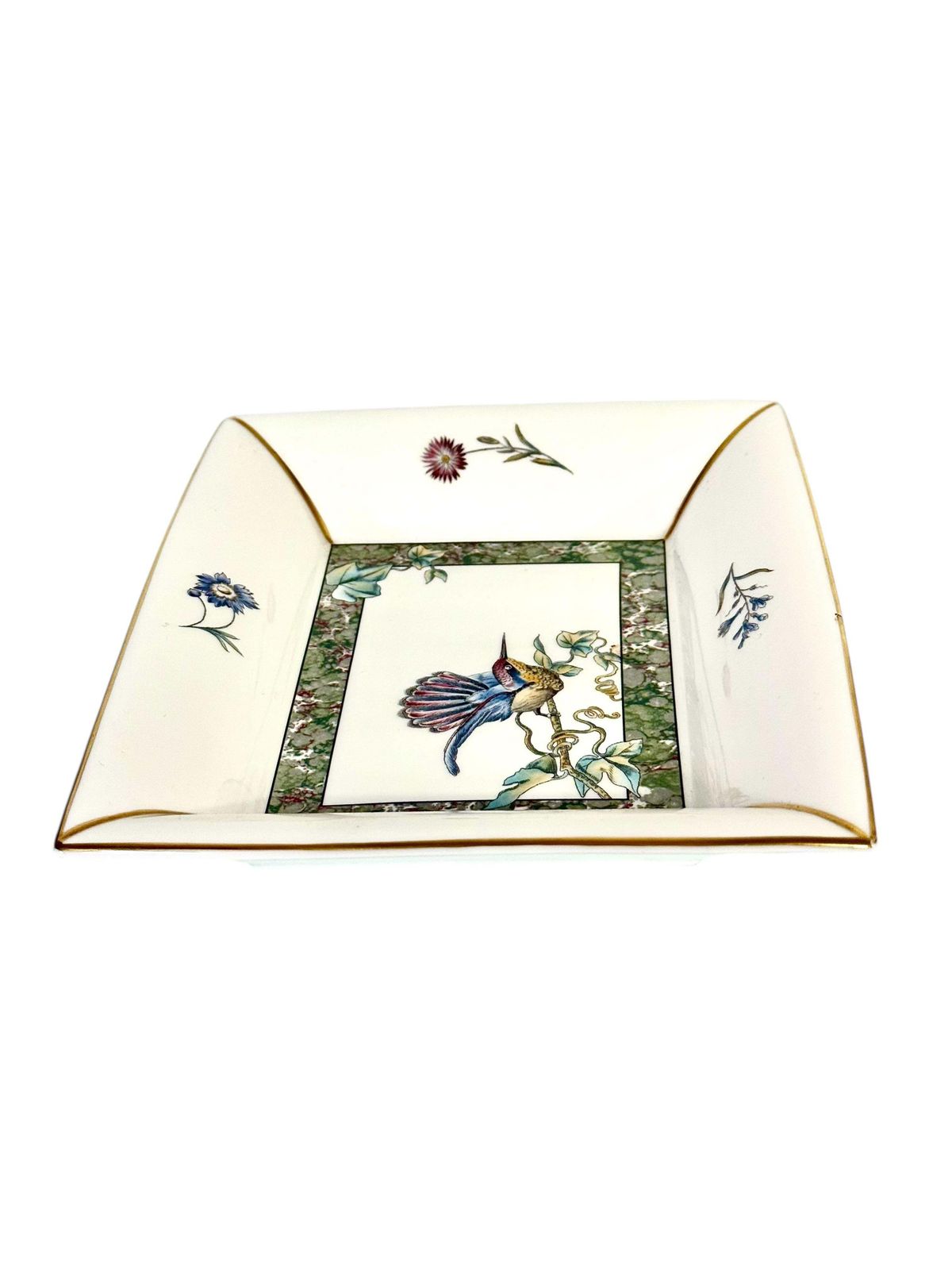 592.0 Wedgwood Bone China Tray – Hummingbird & Floral Design, England, 1991 photo