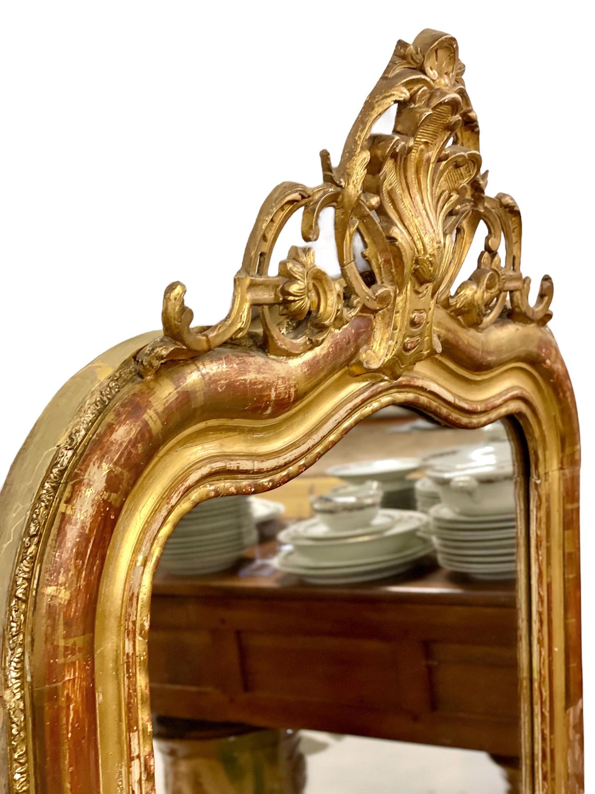 19th Century Ornate Louis Philippe Giltwood Mirror photo 2182.0