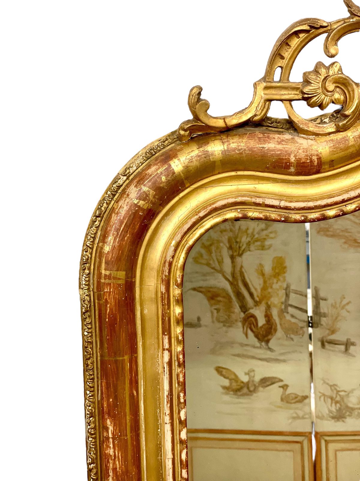 19th Century Ornate Louis Philippe Giltwood Mirror photo vinterior