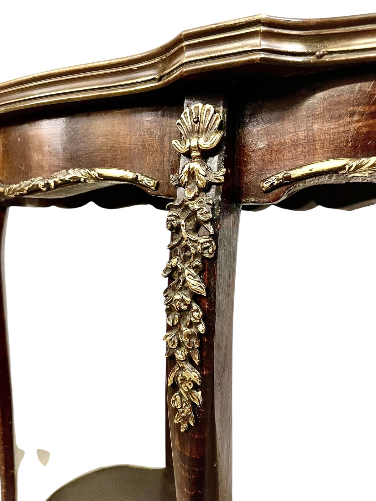 French Louis XV Style Center Table With Marble Top And Ormolu Mounts photo vintage