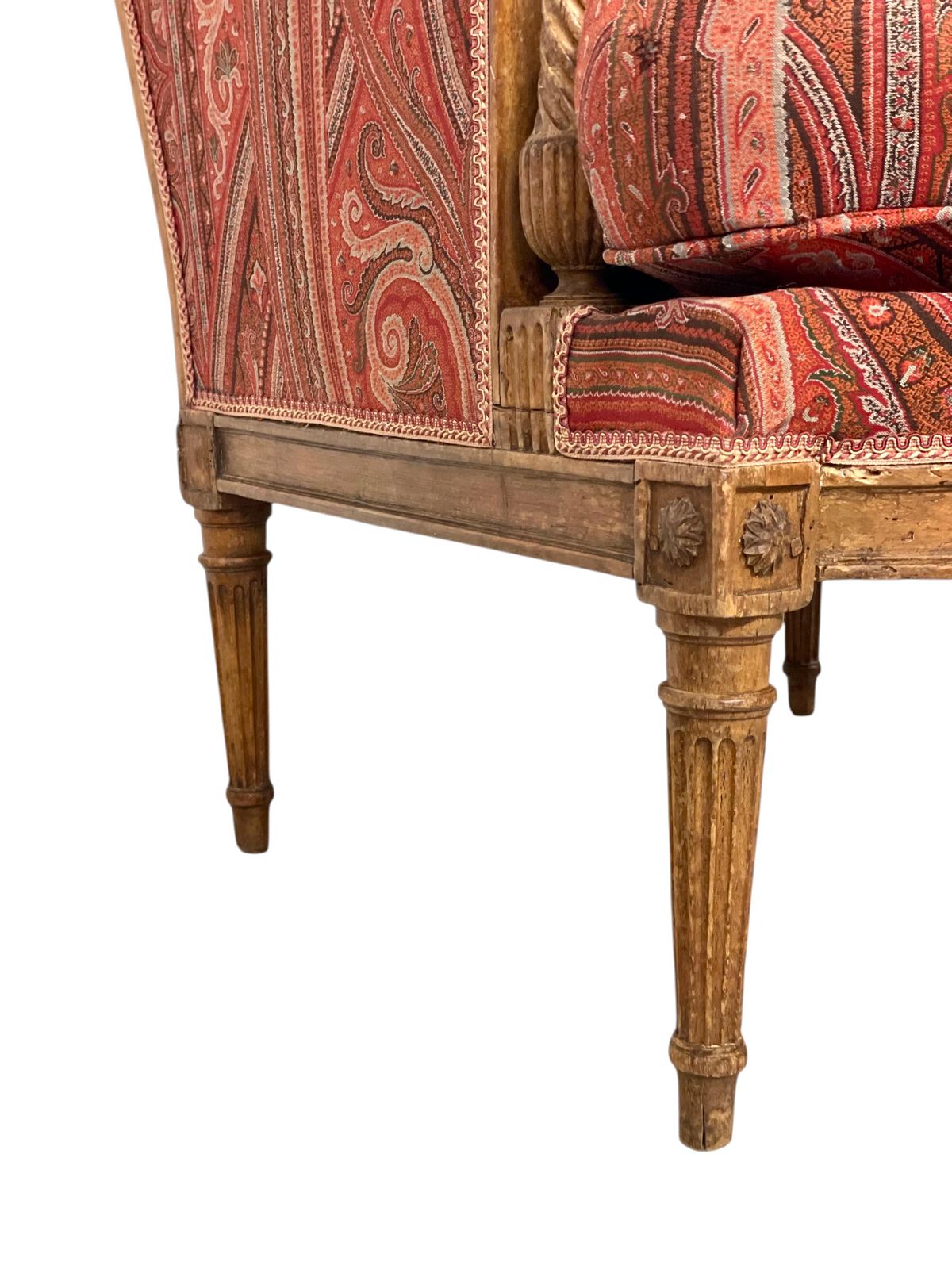 photo furniture 18th Century Directoire Bergère Chair With Paisley Upholstery