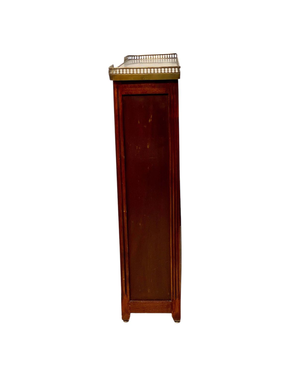 Bookshelf Or Bibus With Marble Top And Brass Gallery, 19th Century photo vintage