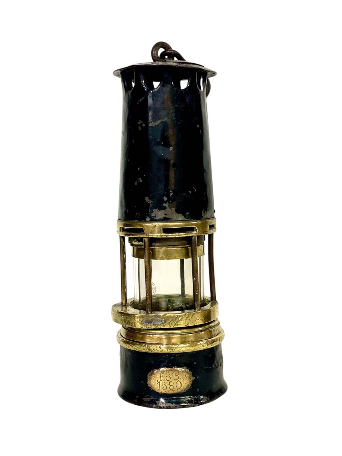 Rare Arras Miner Lamps With Baccarat Crystal, Early 20th Century photo for sale