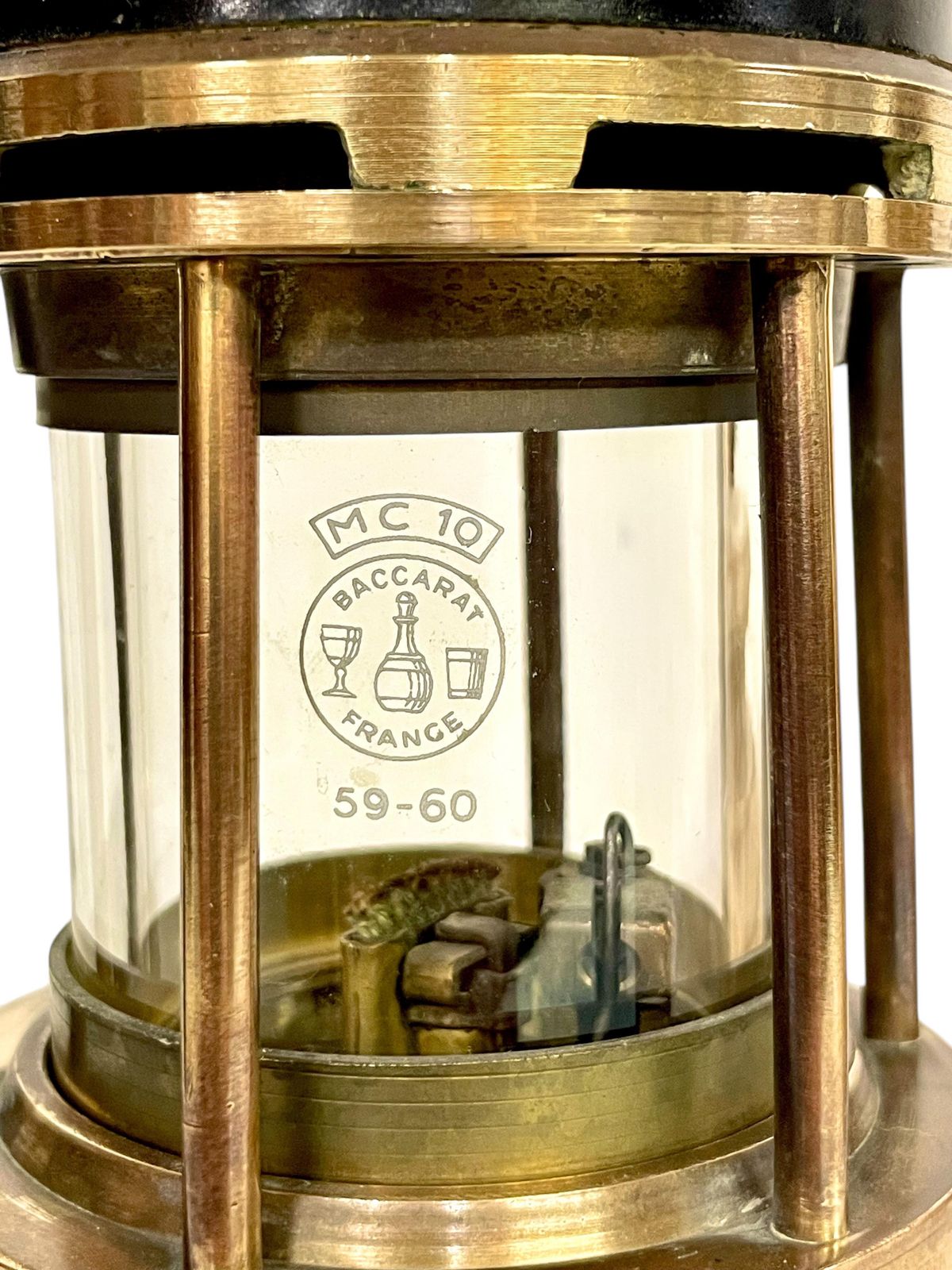 photo vintage Rare Arras Miner Lamps With Baccarat Crystal, Early 20th Century