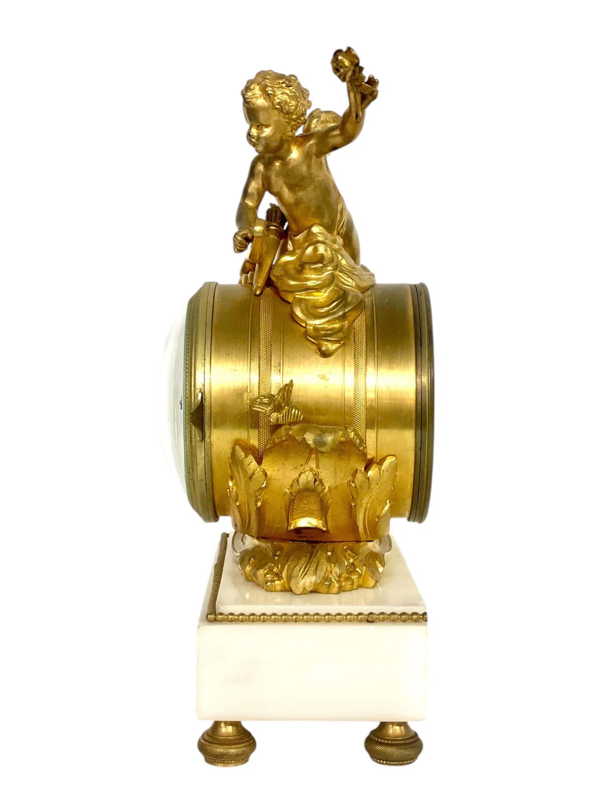 Home Decor 19th Century Gilt Bronze And Marble Clock, Signed Oudin à Marseille photo