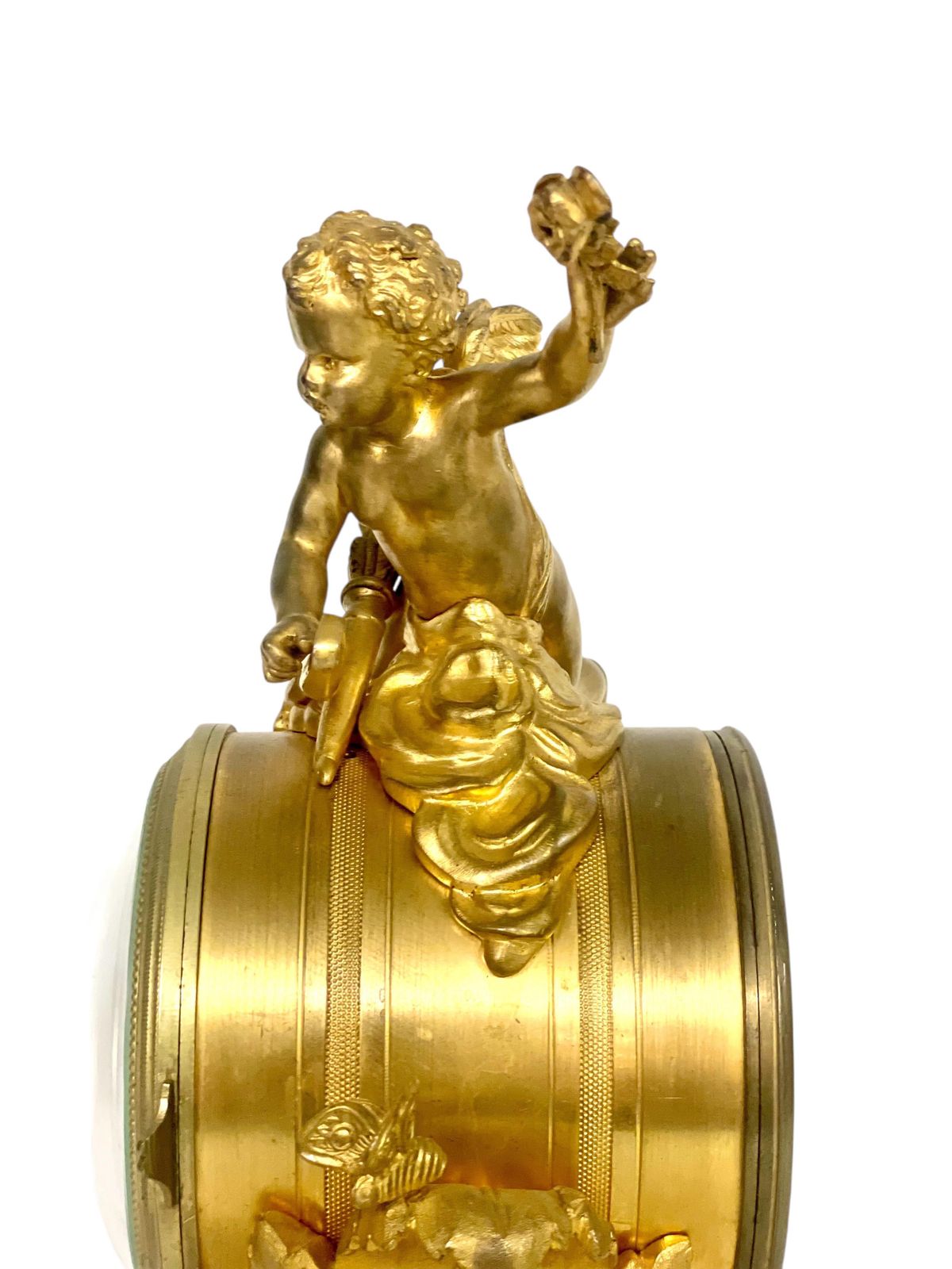 1879.0 19th Century Gilt Bronze And Marble Clock, Signed Oudin à Marseille photo