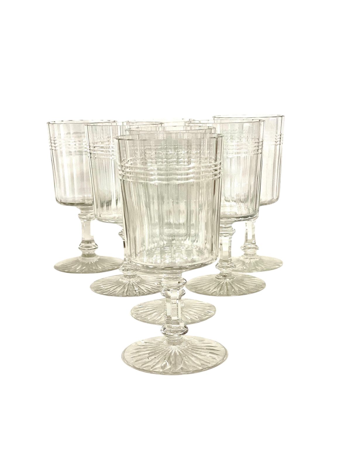 French Crystal Set Of 18 Glasses And 4 Decanters, 19th Century photo furniture