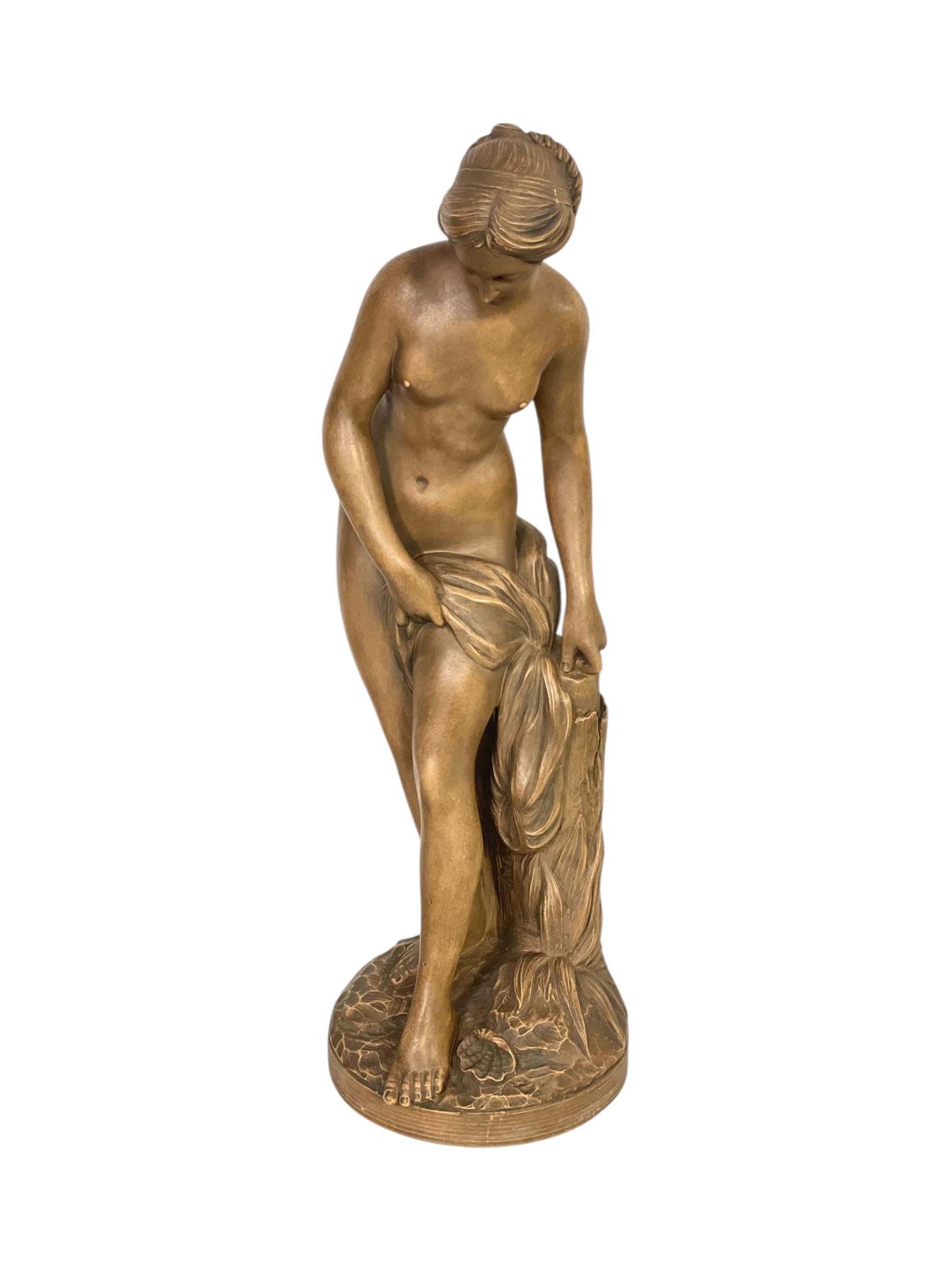 photo vintage Terracotta Sculpture « La Baigneuse »  After Falconet 19th Century