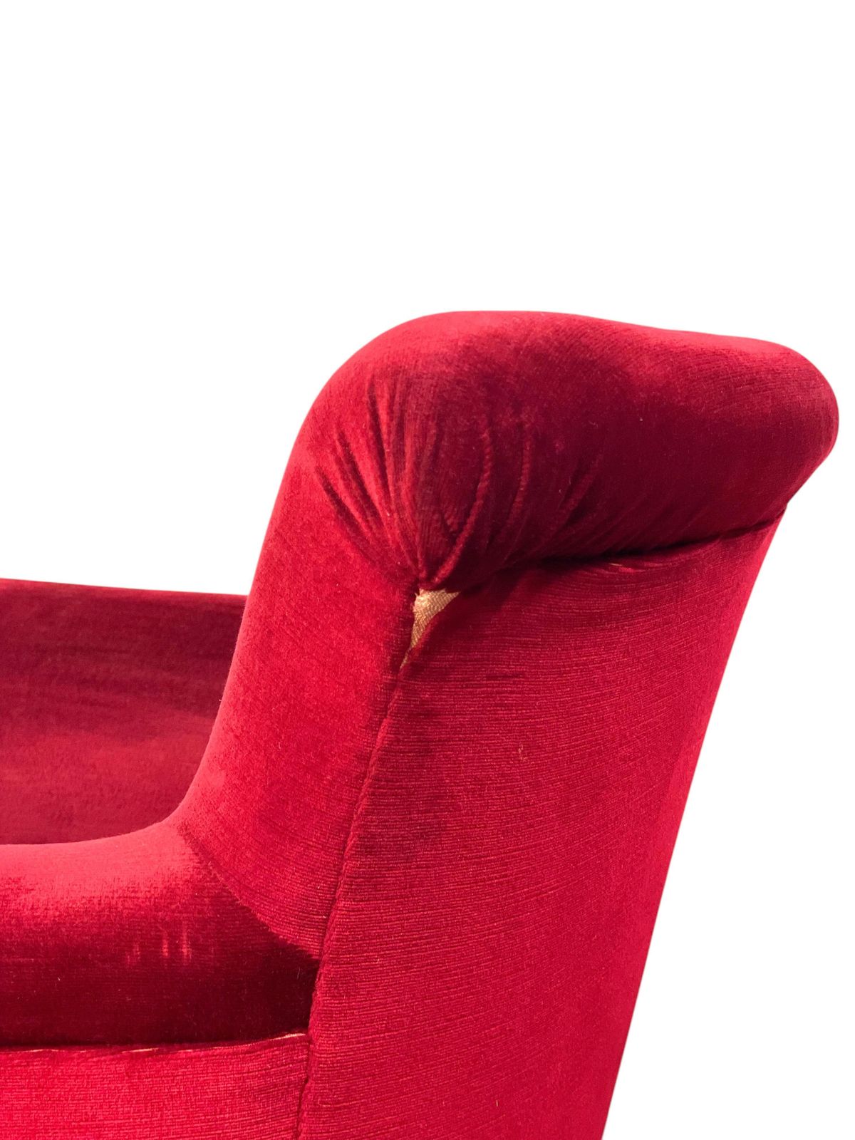 2182.0 Pair Of Napoleon III Period Crimson Velvet Bergere Chairs With Wheels photo