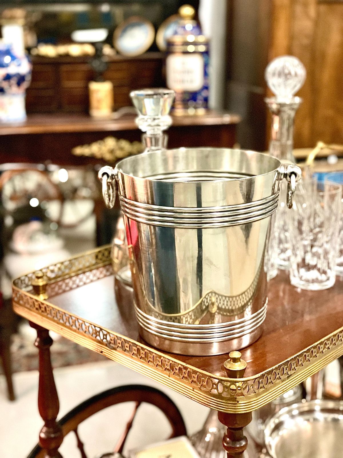 photo for sale 1930s Silver Plated Champagne Bucket, "Gallia" Collection By Christofle
