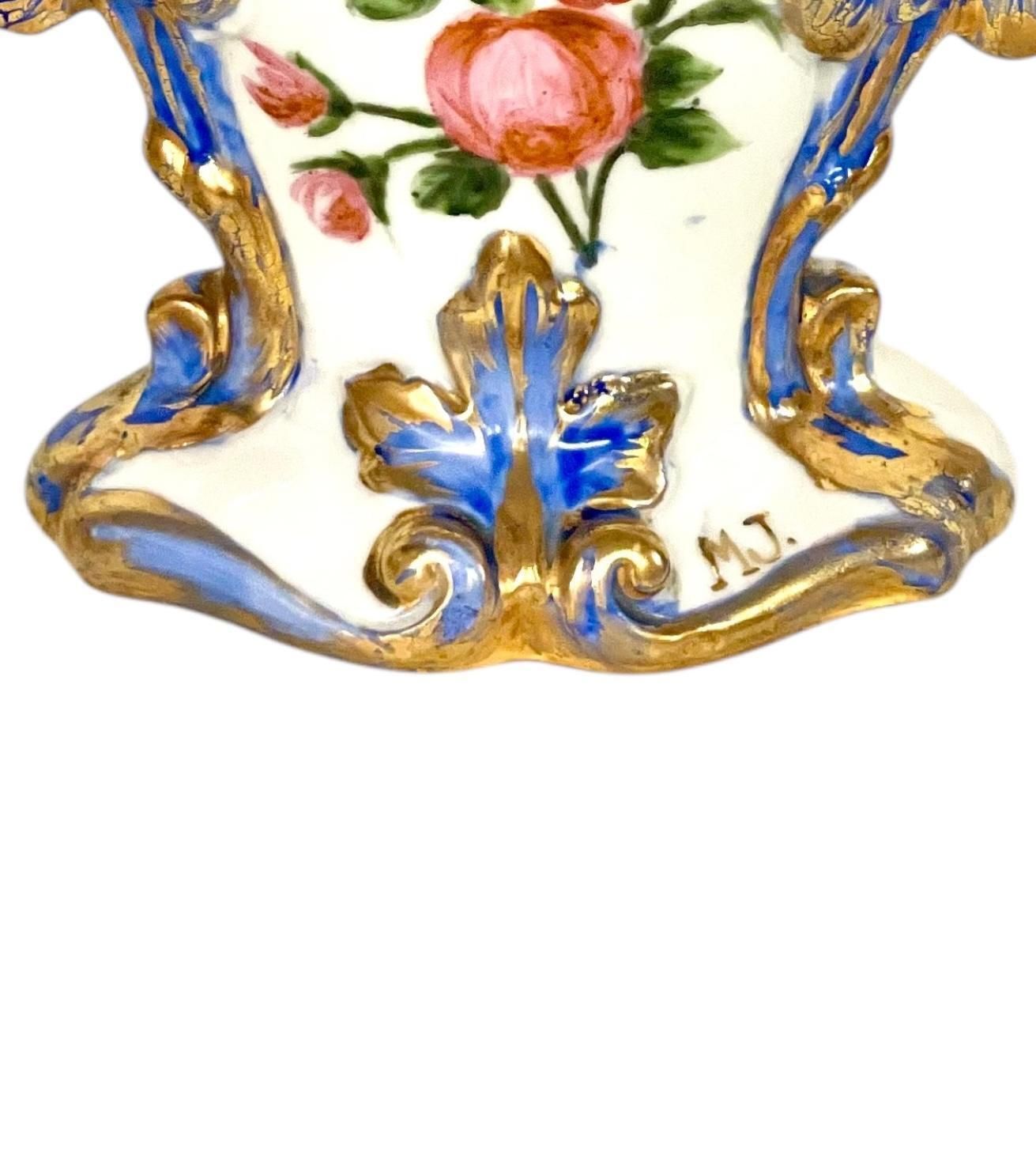 Home Decor 19th Century Porcelain Wedding Vase With Gilded Accents photo