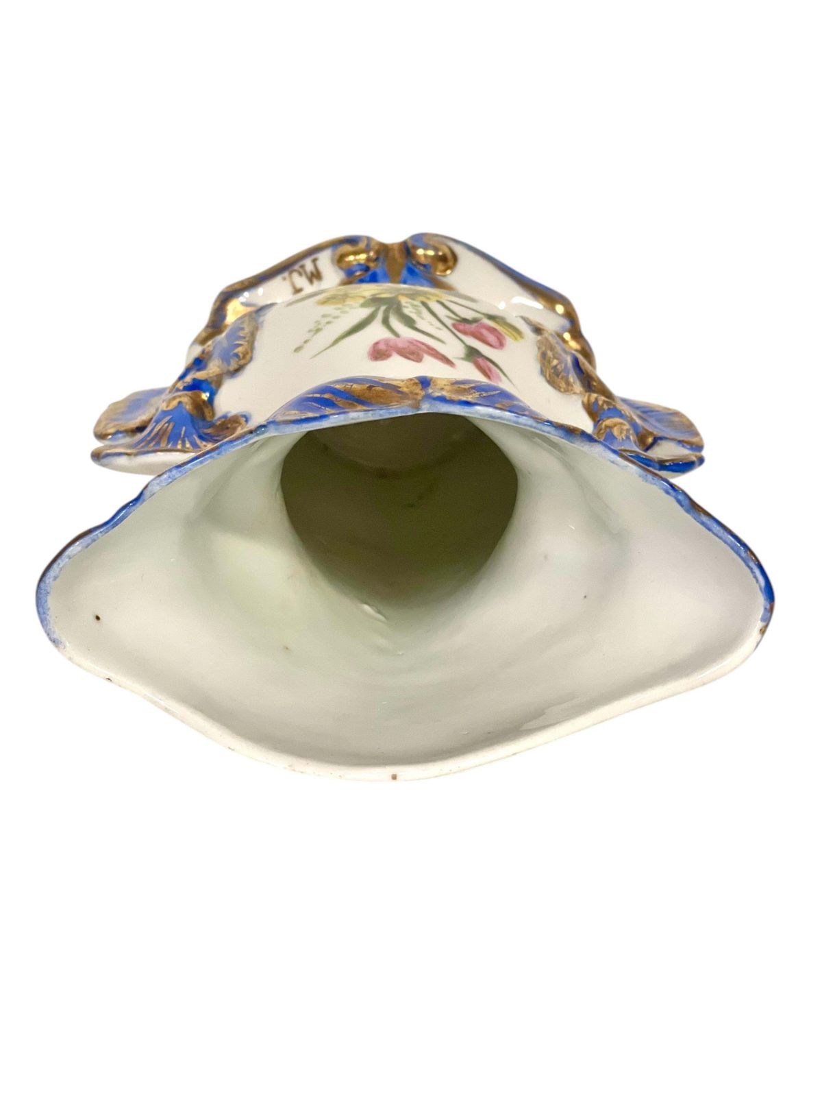 636.0 19th Century Porcelain Wedding Vase With Gilded Accents photo