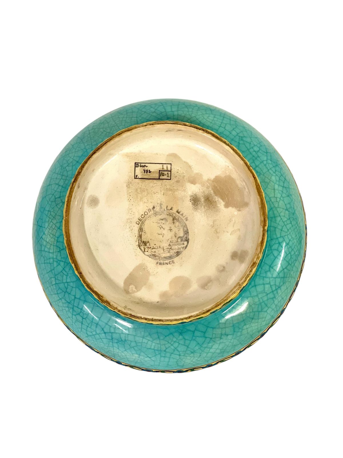 19th Century Longwy Large Enamel Bowl With Floral And Bird Motifs photo buy