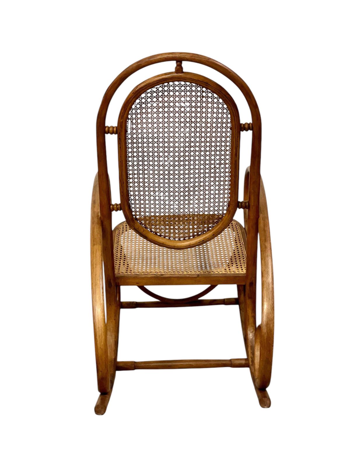 3565.0 19th Century Rare Pair Of Beechwood And Cane Rocking Chairs photo