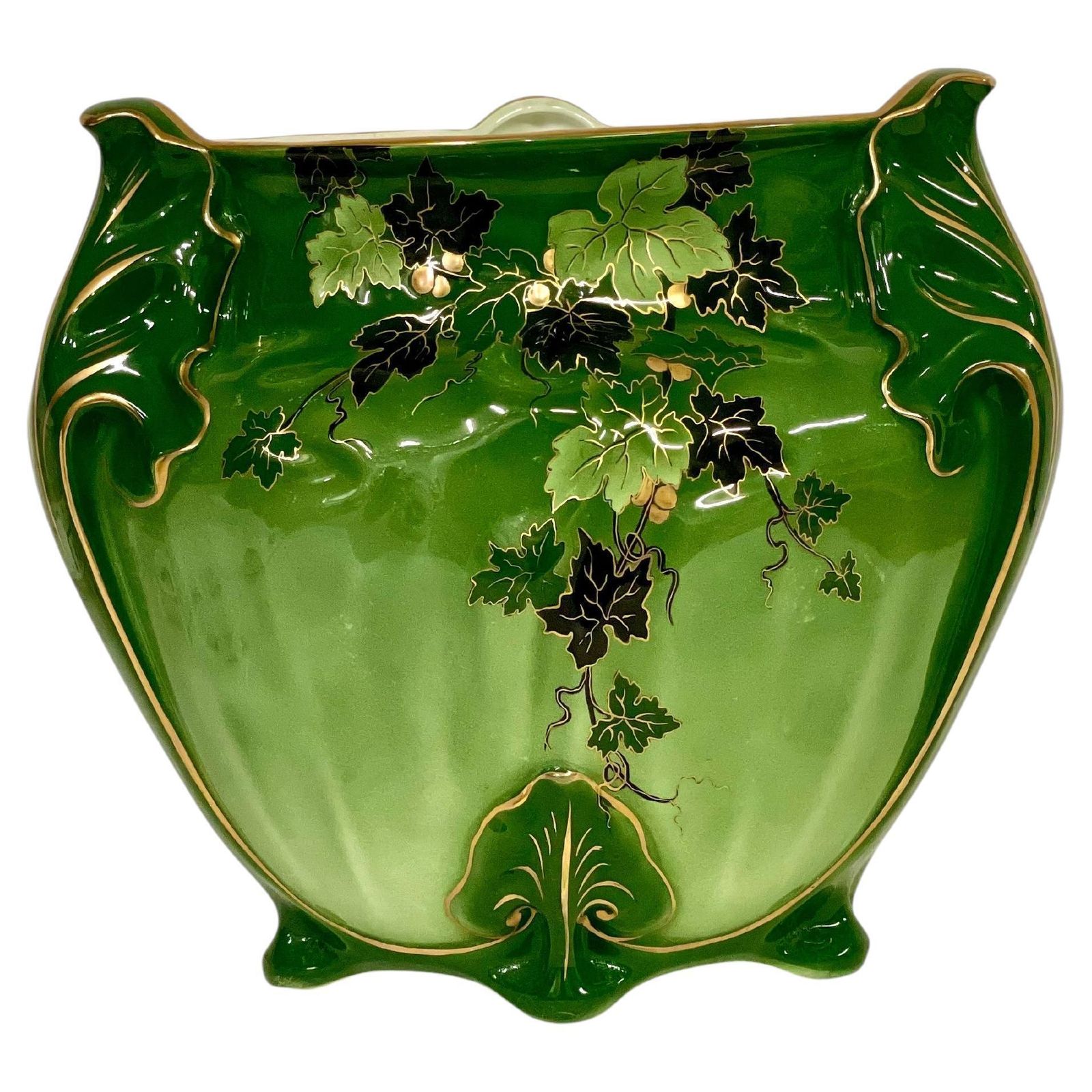 Early 20th Century Green Cachepot