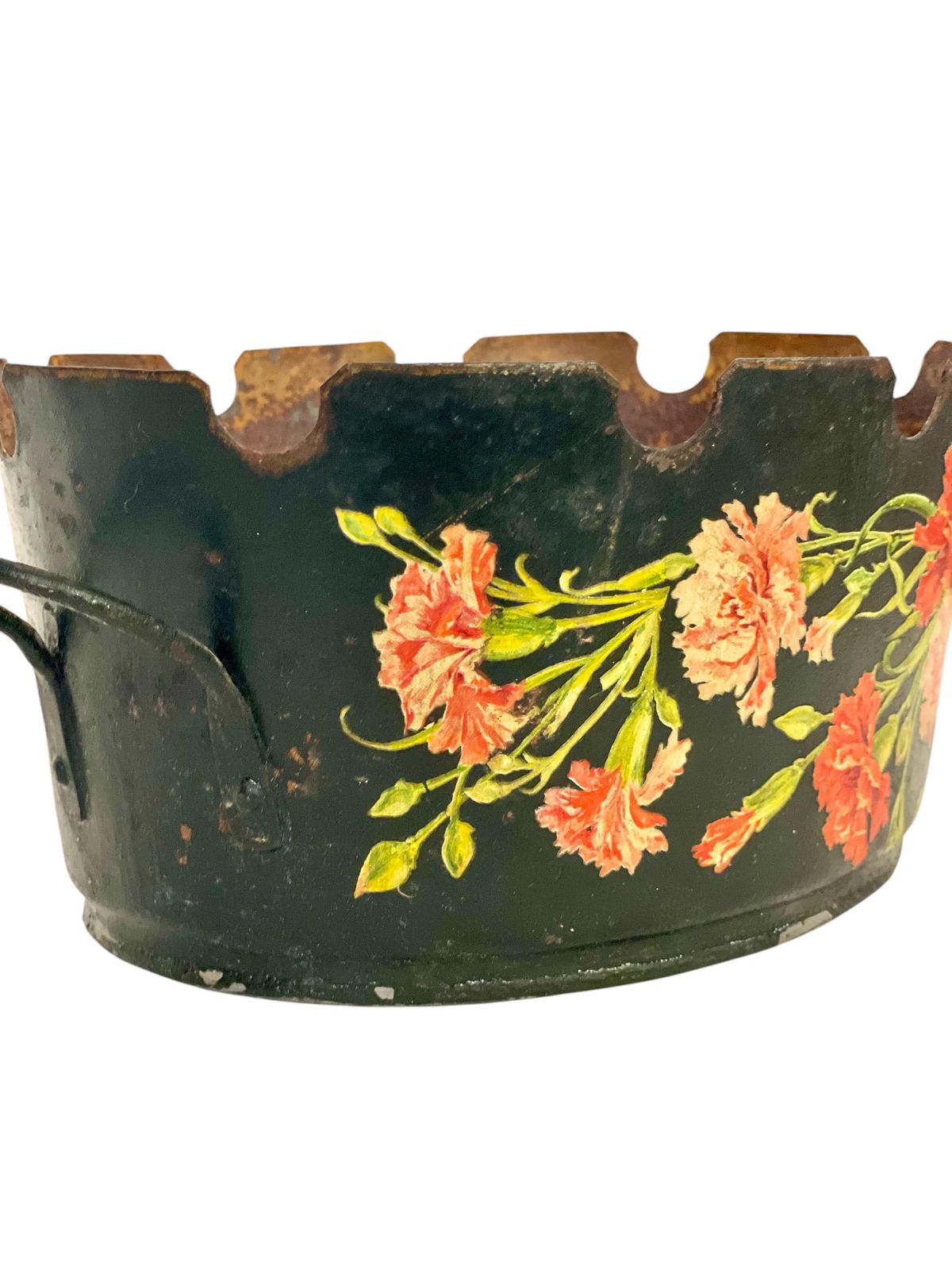 19th Century Exquisite Hand Painted Petite Cachepot photo vintage