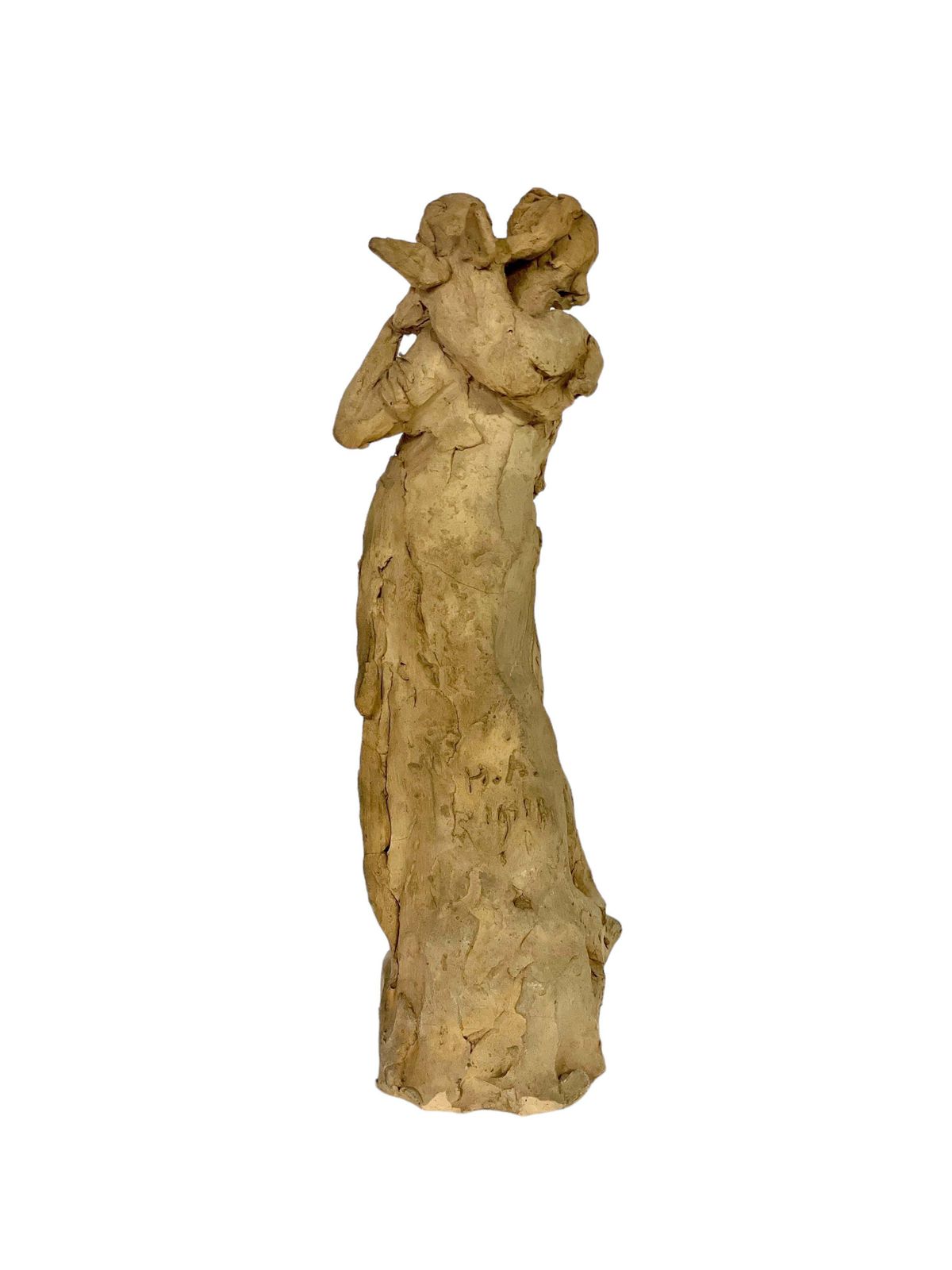 Terracotta Statuette Of A Goddess And Winged Cherub photo buy