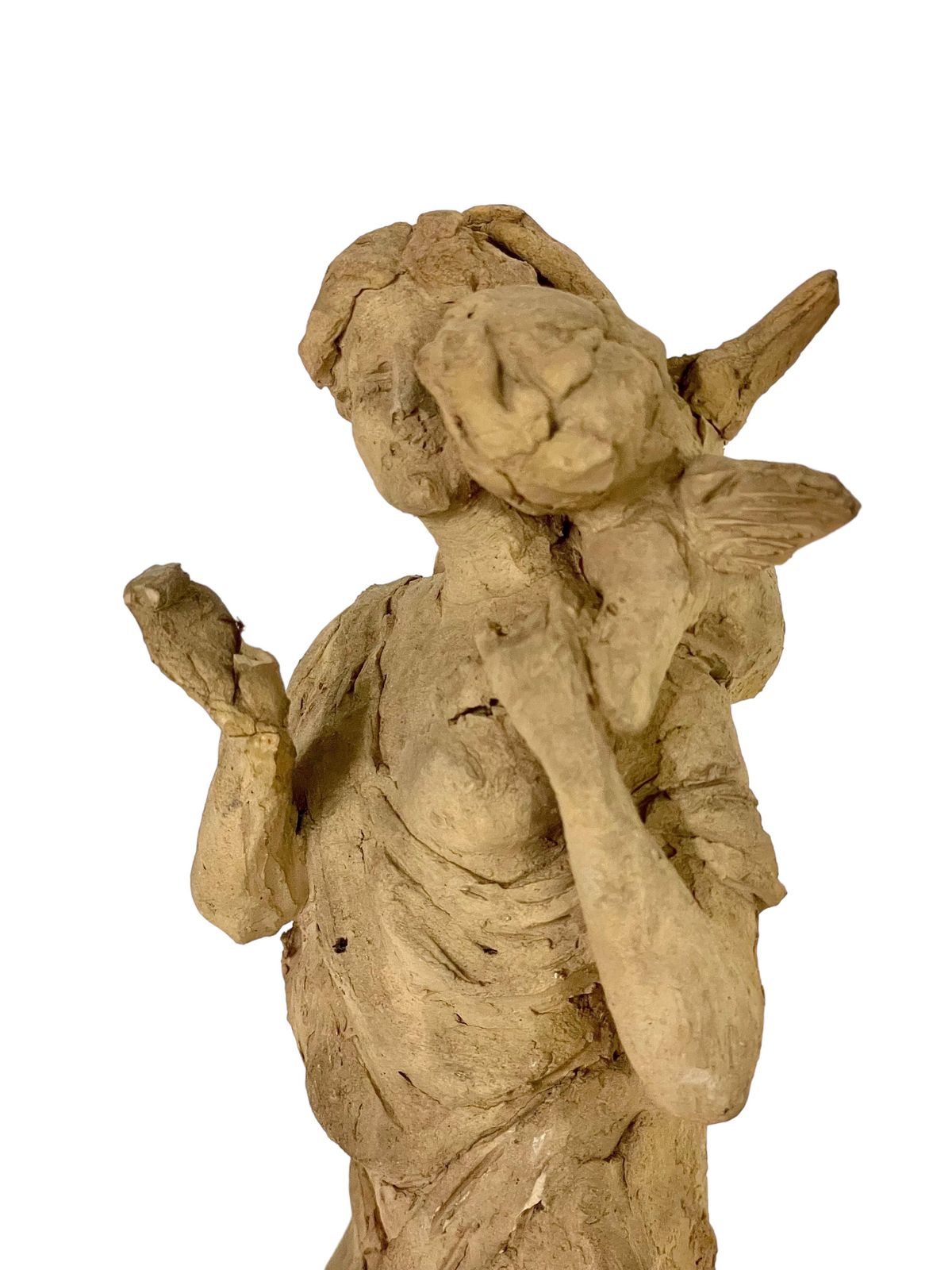 photo for sale Terracotta Statuette Of A Goddess And Winged Cherub