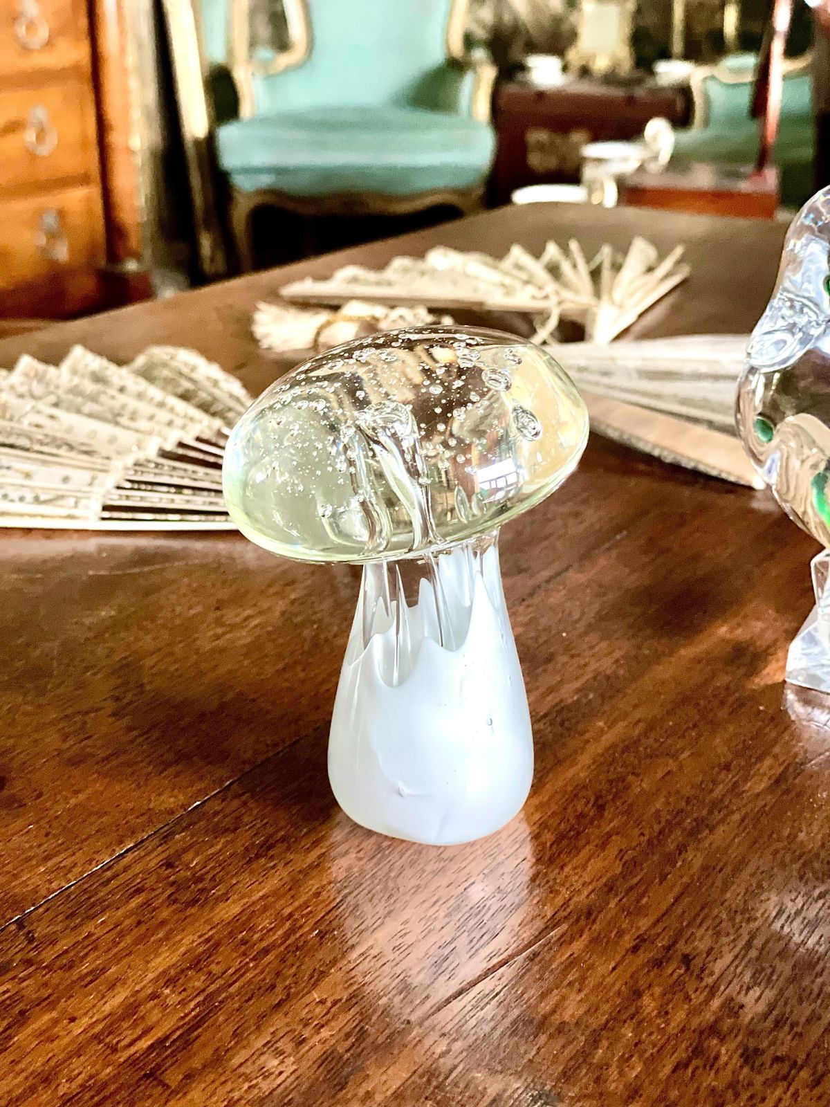 20th Century Murano Blown Glass Paperweight Mushroom photo buy