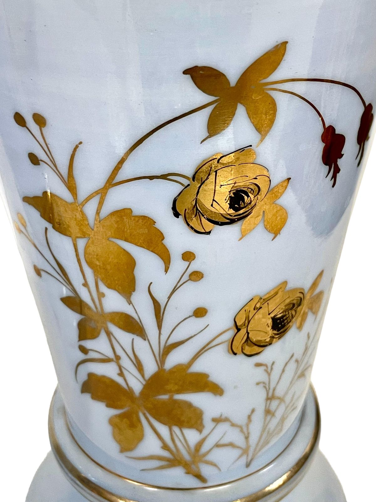 Pair Of Large Gilt And Pale Blue Opaline Vases, Napoleon III Period photo 1361.0
