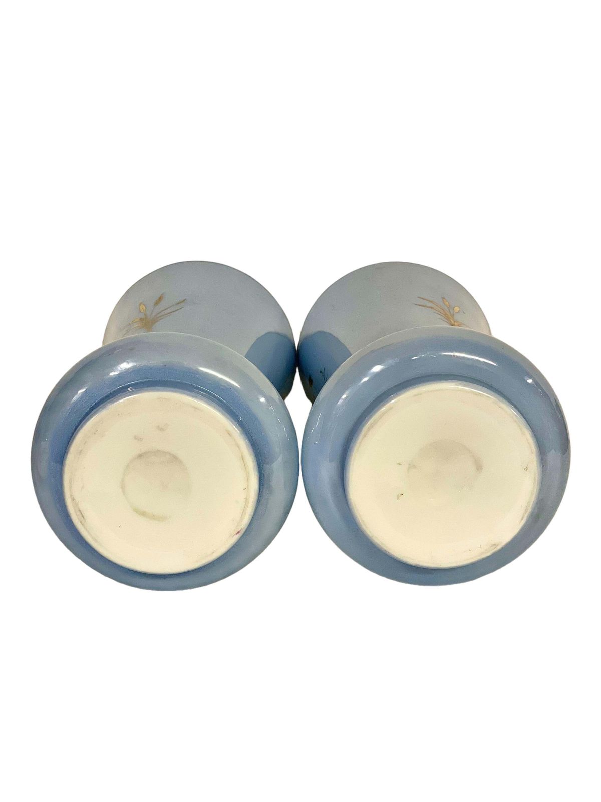 photo furniture Pair Of Large Gilt And Pale Blue Opaline Vases, Napoleon III Period