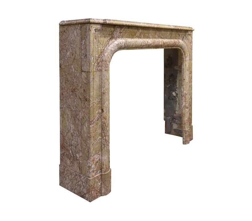 Yellow/Pink Marble Boudin Freplace Mantel 19th Century photo for sale