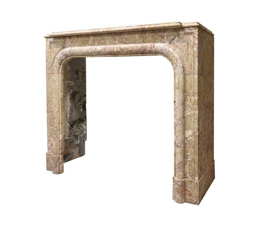 Yellow/Pink Marble Boudin Freplace Mantel 19th Century photo 3410.0