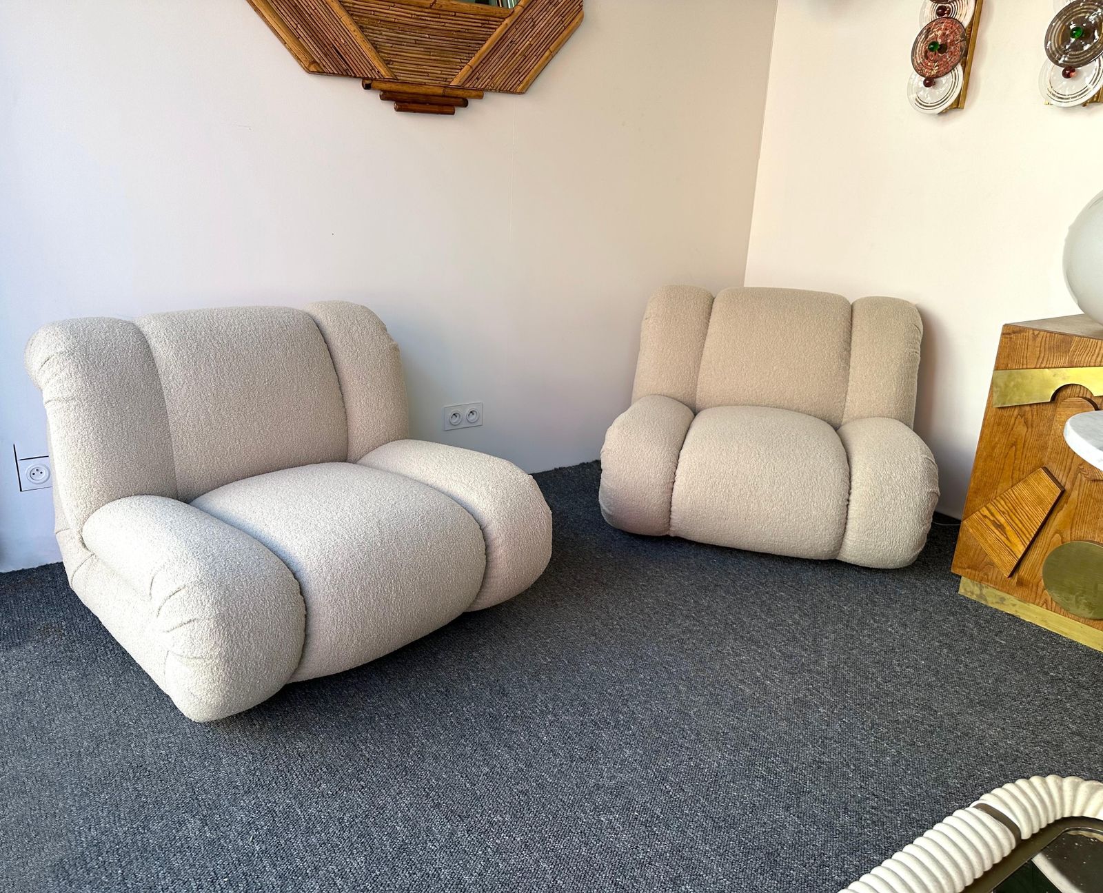 Pair Of Velasquez Slipper Chairs By Mimo Padova. Italy, 1970s photo for sale