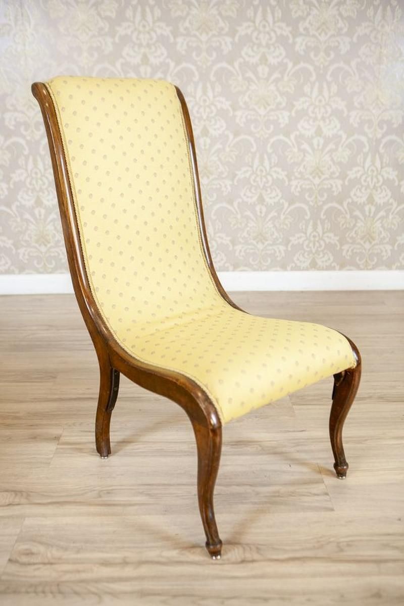 photo for sale Two Swan Armchairs In Yellow Upholstery, Late 19th Century