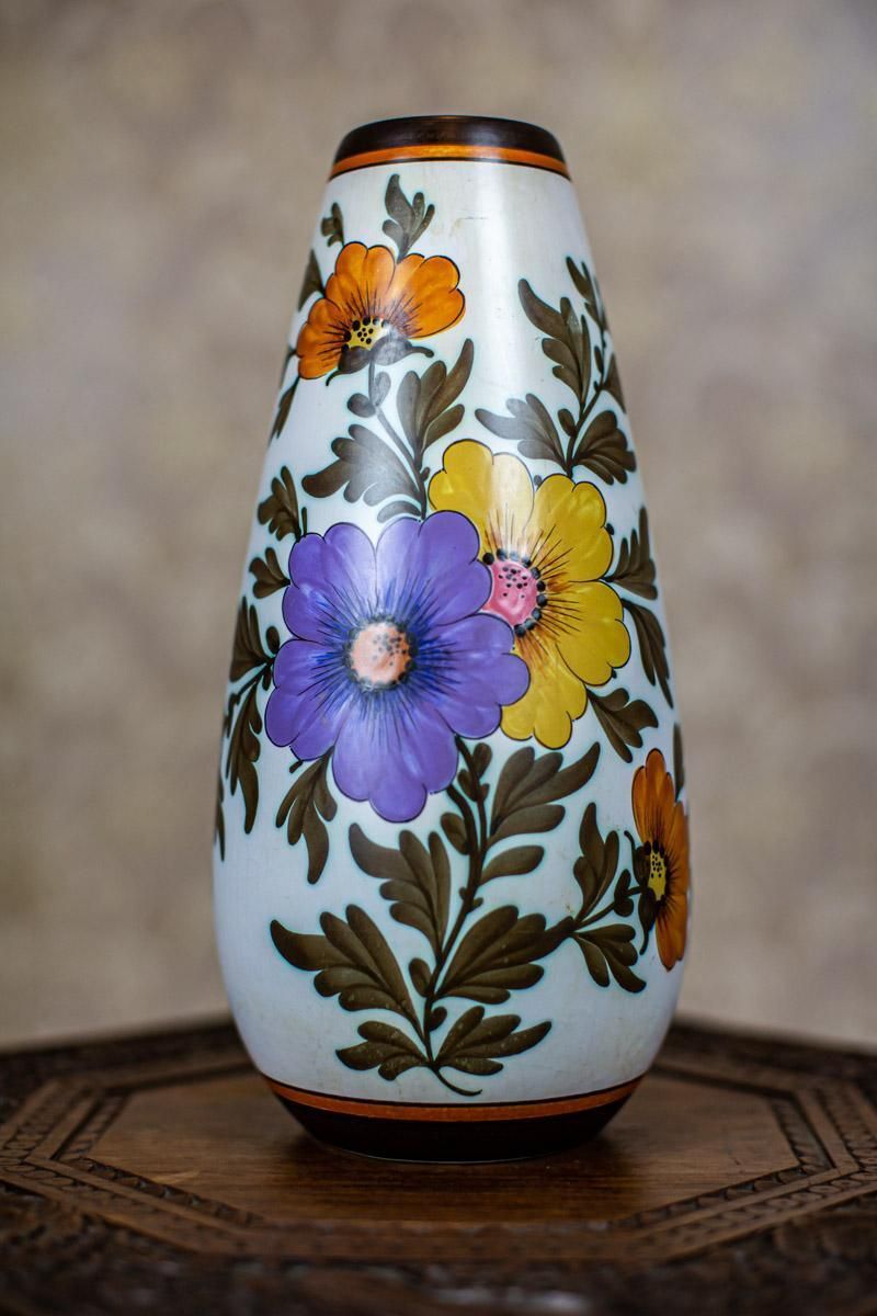 Ceramic Vase From The Early 20th Century In Floral Motifs photo furniture