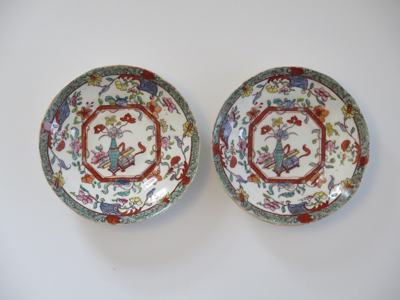 William Ivth Pair (A) Of C J Masons Cups & Saucers Porcelain Ptn 223, Ca 1830 photo 316.0