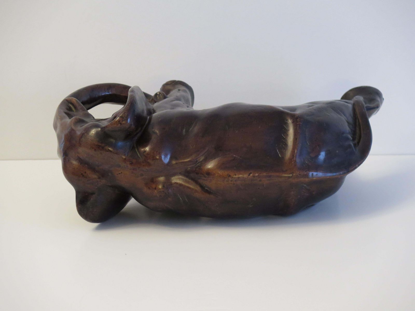 photo for sale Large Elephant Stone Sculpture Hand Made And Signed Under The Foot, Circa 1920