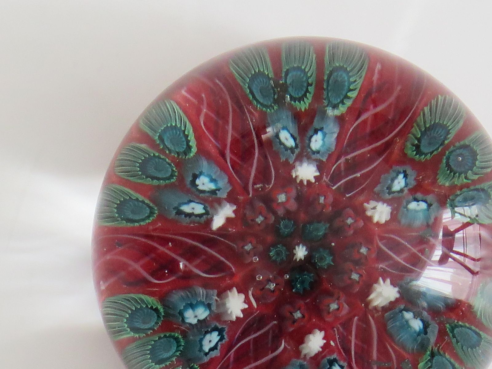 photo vinterior Glass Millefiori Vasart Paperweight Hand Blown, Scotland Circa 1960