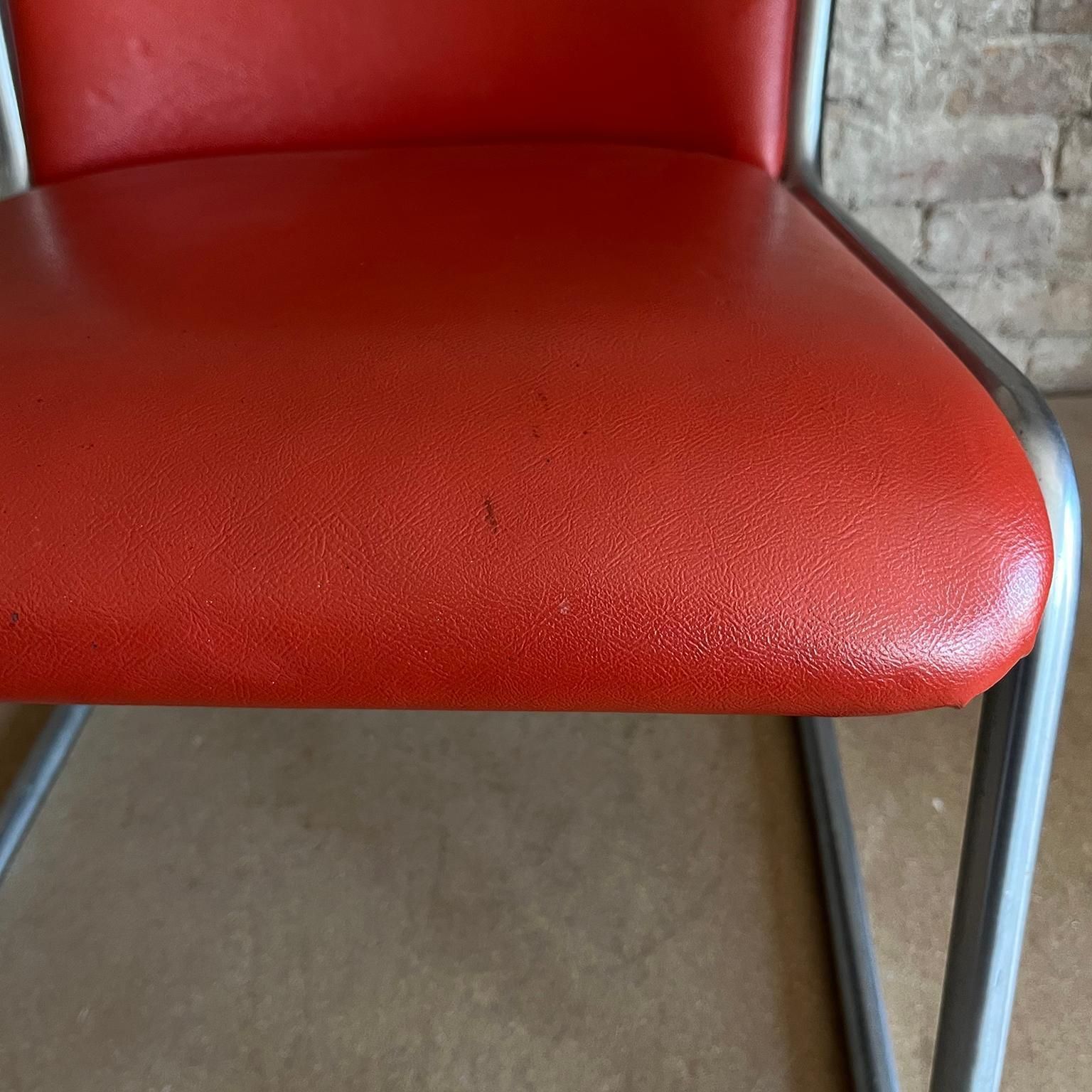 Gispen 413 In Original Sixties Red Skai With Black Armrests photo vintage