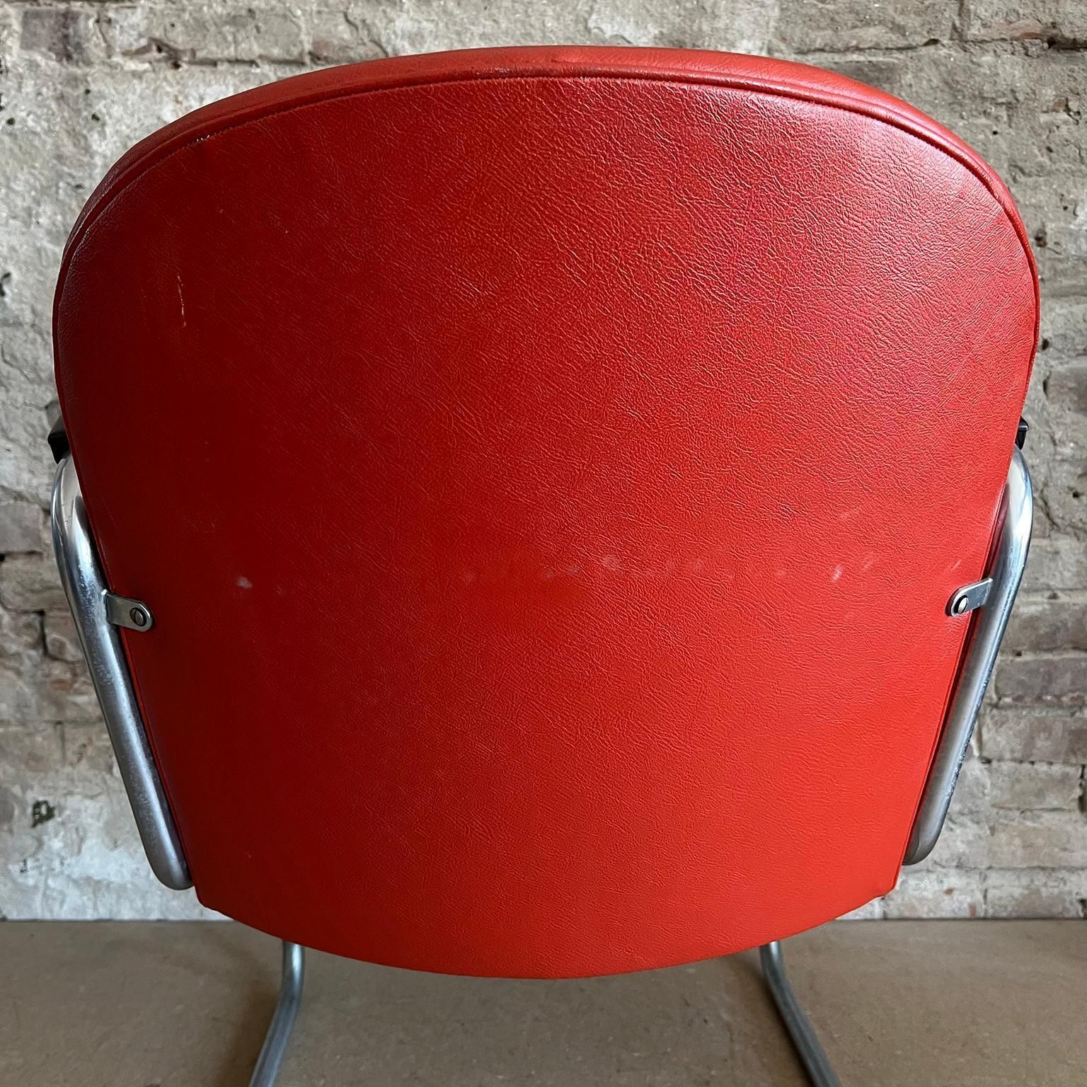Furniture Gispen 413 In Original Sixties Red Skai With Black Armrests photo